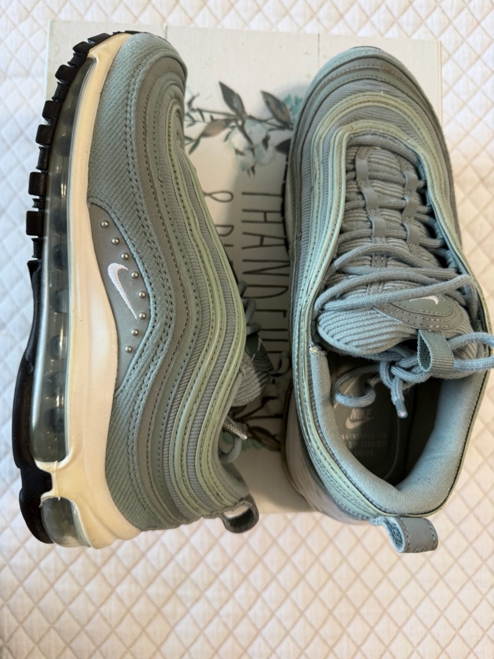 Nike Air Max 97 in Sage Green and Cream